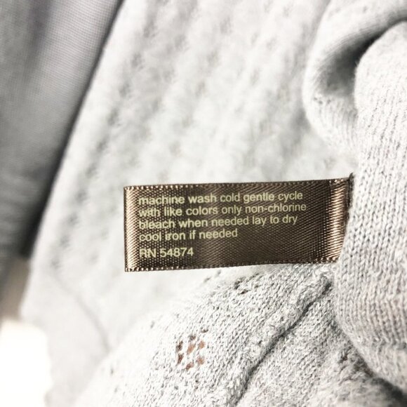 The Limited Sweater Women's M Grey Open-Front Belted Mixed Media Knit Cardigan - Picture 8 of 13